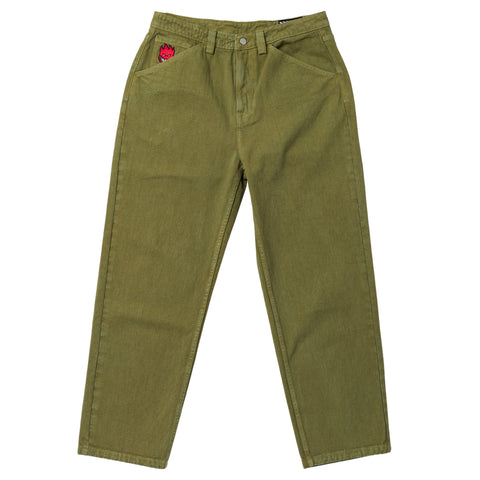 SPITFIRE BIGHEAD FILL DENIM PANT CUSTOM DENIM PANTS OLIVE OVERDYE