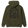 SPITFIRE LTB ARCH EMB ZIP HOOD OLIVE