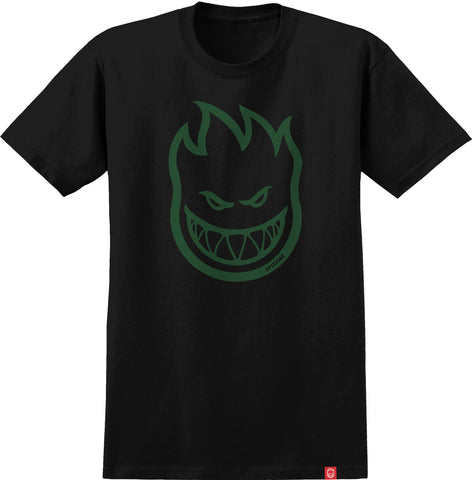 SPITFIRE BIGHEAD TEE BLACK / DARK GREEN