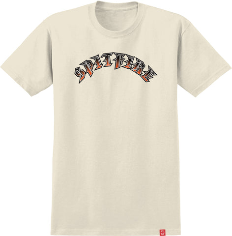 SPITFIRE OLD E ARCH FADE FILL S/S T-SHIRT NATURAL w/ MULTI COLOR Print