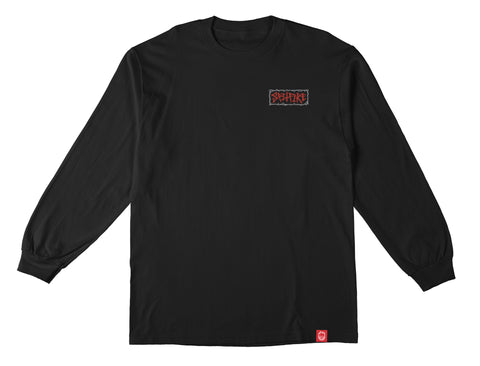 SPITFIRE GAS MASK L/S TEE BLACK w/ MULTI COLOR PRINTS