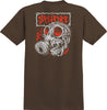SPITFIRE GAS MASK TEE DARK CHOCOLATE w/ MULTI COLOR PRINTS