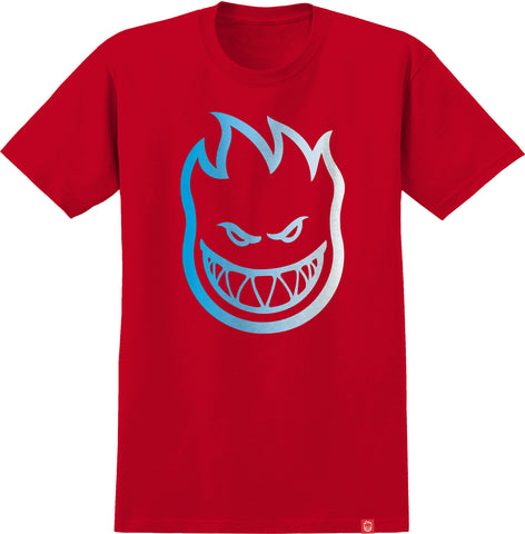 SPITFIRE BIGHEAD FADE S/S T-SHIRT RED w/ BLUE to WHITE Fade Print