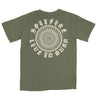 SPITFIRE WEBBED CLASSIC S/S T-SHIRT- GARMENT DYED MOSS(Garment Dye) w/ CREAM Prints