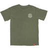 SPITFIRE WEBBED CLASSIC S/S T-SHIRT- GARMENT DYED MOSS(Garment Dye) w/ CREAM Prints