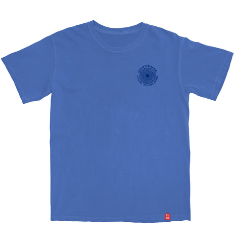 SPITFIRE CLASSIC '87 SWIRL LTB S/S T-SHIRT- GARMENT DYED MYSTIC BLUE(Garment Dye) w/ DK BLUE & WHITE Prints