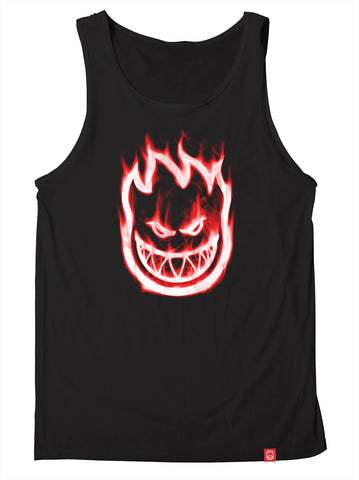 SPITFIRE BIGHEAD SMOKE RED TANK TOP BLACK w/ RED & WHITE Print