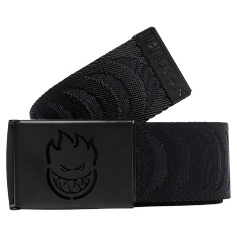 SPITFIRE BIGHEAD CUT OUT CRESCENT JACQUARD WEB BELT BLACK/BLACK