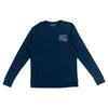 ANTIHERO LIL BLACK HERO OUTLINE WAFFLE KNIT THERMAL CREWNECK NAVY / WHITE