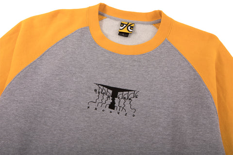 KROOKED FACES CREWNECK GREY HEATHER / NEW GOLD