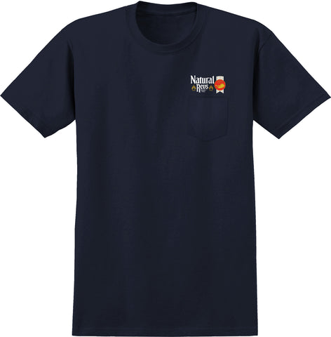 ANTIHERO NATTY REVS RINGSPUN TEE NAVY w/ MULTI COLOR PRINTS