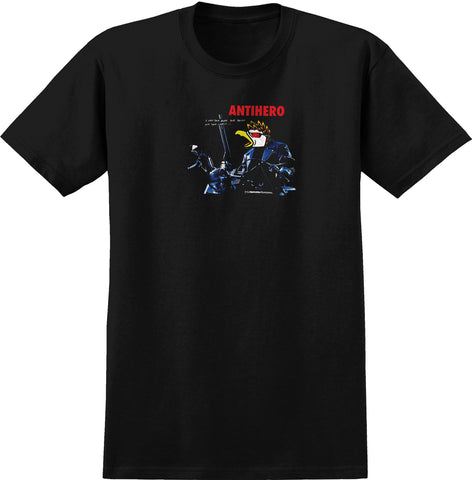 ANTIHERO EAGLENATOR RINGSPUN TEE BLACK w/ MULTI COLOR PRINT