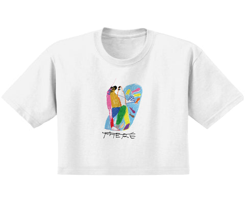 THERE POND CROP TOP TEE WHITE / MULTICOLOR