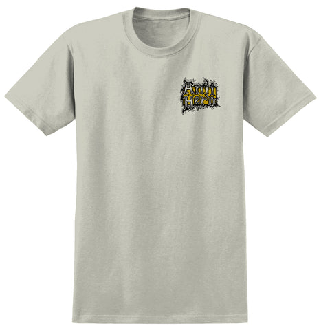 ANTIHERO MEDIEVAL TEE HEATHER CREME w/ BLACK & GOLDEN YELLOW PRINTS
