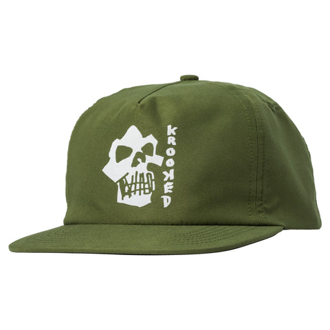 KROOKED SKULLS N TEETH SNAPBACK ARMY GREEN / WHITE