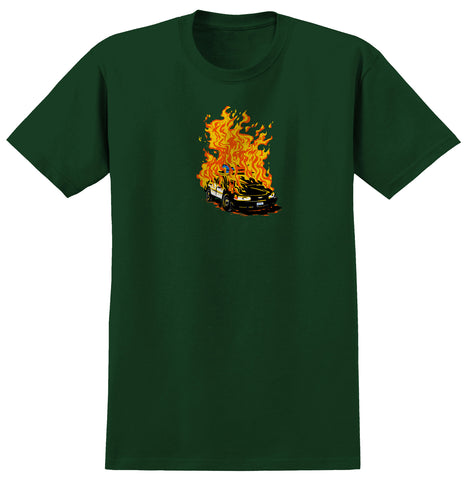 REAL PIG ROAST TEE FOREST GREEN w/ MULTICOLOR PRINT