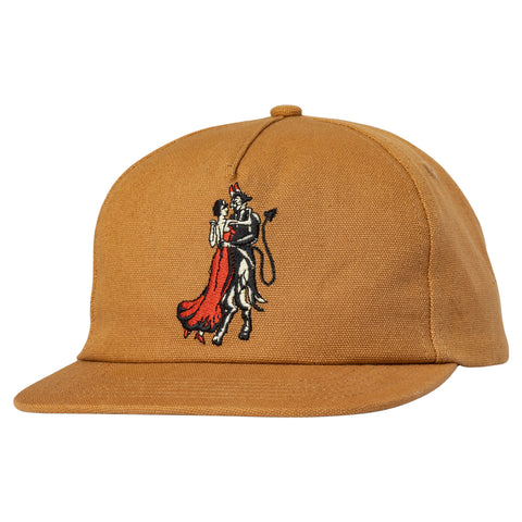 REAL DANCE WITH THE DEVIL SNAPBACK LIGHT BROWN w/ MULTICOLOR EMBROIDERY