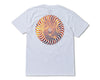 SPITFIRE FLAMED FILL SWIRL TEE WHITE w/ MULTICOLOR PRINTS