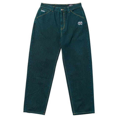 KROOKED EYES DENIM TWILL PANT GREEN OVERDYE