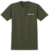 THUNDER BOLT SCRIPT TEE MILITARY GREEN w/ GREY, WHITE & BLACK PRINTS