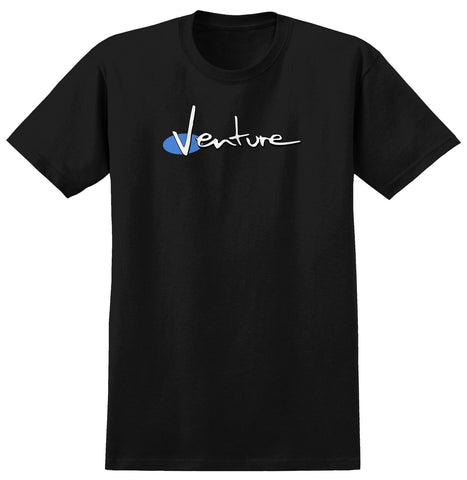 VENTURE VENTURE 90S TEE BLACK w/ WHITE, BLUE & BLACK PRINT