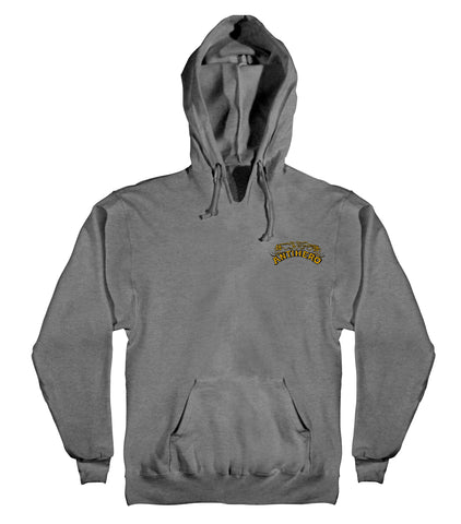 ANTIHERO CUSTOMS HOOD HEATHER GREY w/ BLACK & METALLIC GOLDEN YELLOW PRINTS