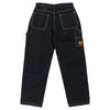 KROOKED SUN HEART CARPENTER PANT BLACK w/ YELLOW & RED EMBROIDERY