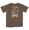 KROOKED COMPLEX GARMENT DYED TEE ESPRESSO w/ WHITE PRINT