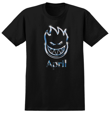 SPITFIRE X APRIL CHROME BIGHEAD TEE BLACK / CHROME