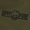 SPITFIRE LTB ARCH EMB ZIP HOOD OLIVE w/ BLACK EMBROIDERY & PRINT