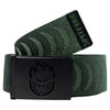 SPITFIRE BIGHEAD CUT OUT CRESCENT JACQUARD WEB BELT OLIVE / BLACK