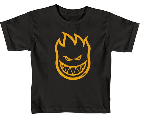 SPITFIRE BIGHEAD TODDLER TEE BLACK w/ YELLOW PRINT