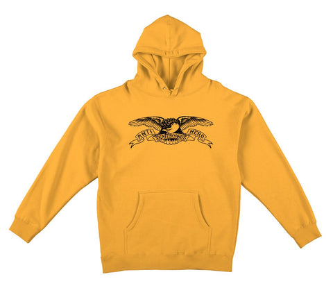 ANTIHERO BASIC EAGLE HEAVYWEIGHT HOOD NEW GOLD w/ BLACK PRINT