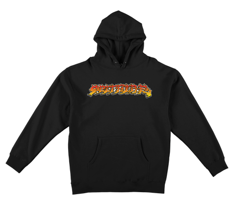 SPITFIRE SAVIE II SCRIPT HOOD BLACK w/ MULTICOLOR PRINT