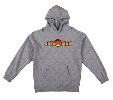 SPITFIRE OG SPLIT FADE FILL HOOD GREY HEATHER W/ MULTI COLOR PRINT