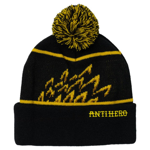 ANTIHERO EAGLE POM BEANIE BLACK / YELLOW