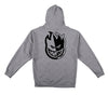 SPITFIRE BIGHEAD SPLIT DOUBLE ZIP HOOD HEATHER GREY w/ BLACK PRINTS