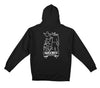 KROOKED COMPLEX HEAVYWEIGHT ZIP HOOD BLACK w/ WHITE PRINTS
