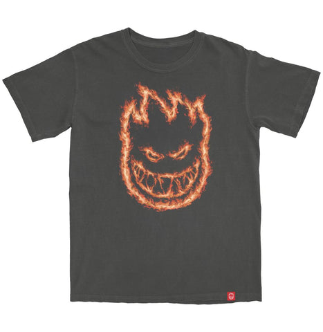 SPITFIRE CHARRED REMAINS TEE GRAPHITE (GARMENT DYE) w/ MULTI COLOR PRINT