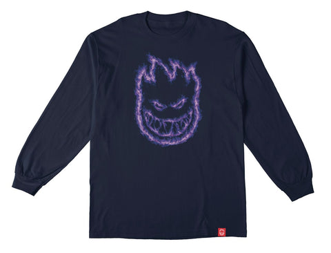 SPITFIRE CHARRED REMAINS VIOLET L/S TEE NAVY w/ TONAL PURPLE PREMIUM PRINT