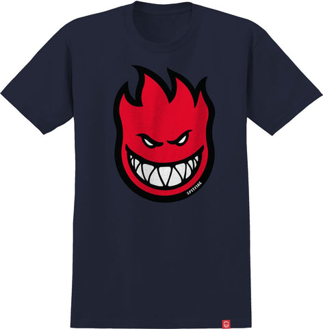 SPITFIRE BIGHEAD FILL TEE NAVY w/ RED, BLACK & WHITE PRINT