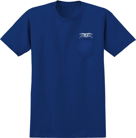 ANTIHERO DAMN YOU POCKET TEE ROYAL w/ WHITE PRINTS