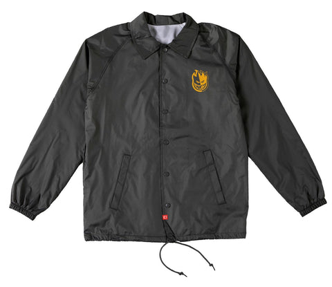 SPITFIRE BIGHEAD SPLIT DOUBLE WINDBREAKER JACKET BLACK w/ YELLOW PRINTS