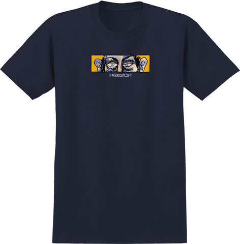KROOKED WATCHER TEE NAVY w/ MULTI COLOR PRINT