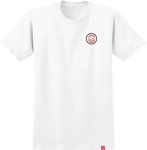 SPITFIRE CLASSIC SWIRL OVERLAY TEE WHITE w/ RED & BLACK PRINTS