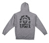 SPITFIRE LTB ARCH II YOUTH ZIP HOOD GREY HEATHER w/ BLACK PRINTS