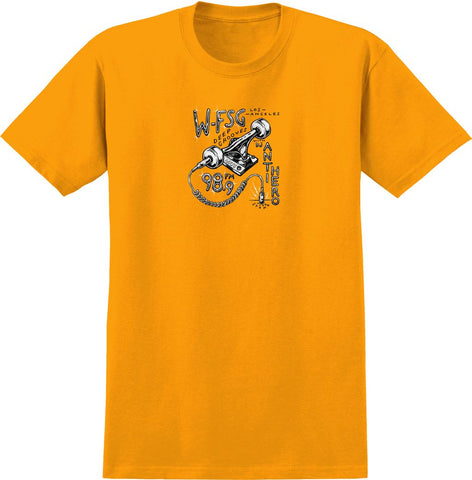 ANTIHERO WFSG TEE GOLD w/ BLACK & WHITE PRINT
