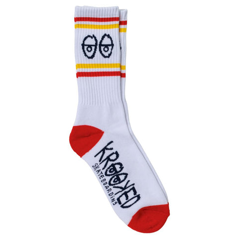KROOKED EYES SOCK WHITE / RED / NAVY / YELLOW