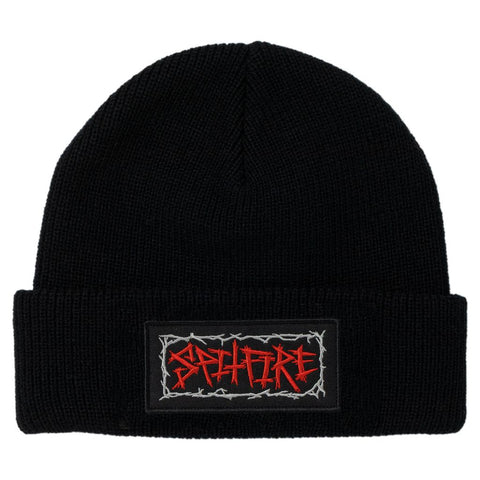 SPITFIRE GAS MASK SCRIPT PATCH CUFF BEANIE BLACK