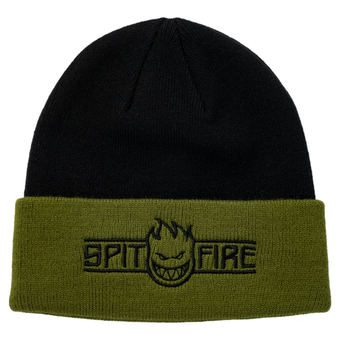 SPITFIRE LTB ARCH BIGHEAD SCRIPT CUFF BEANIE OLIVE / BLACK